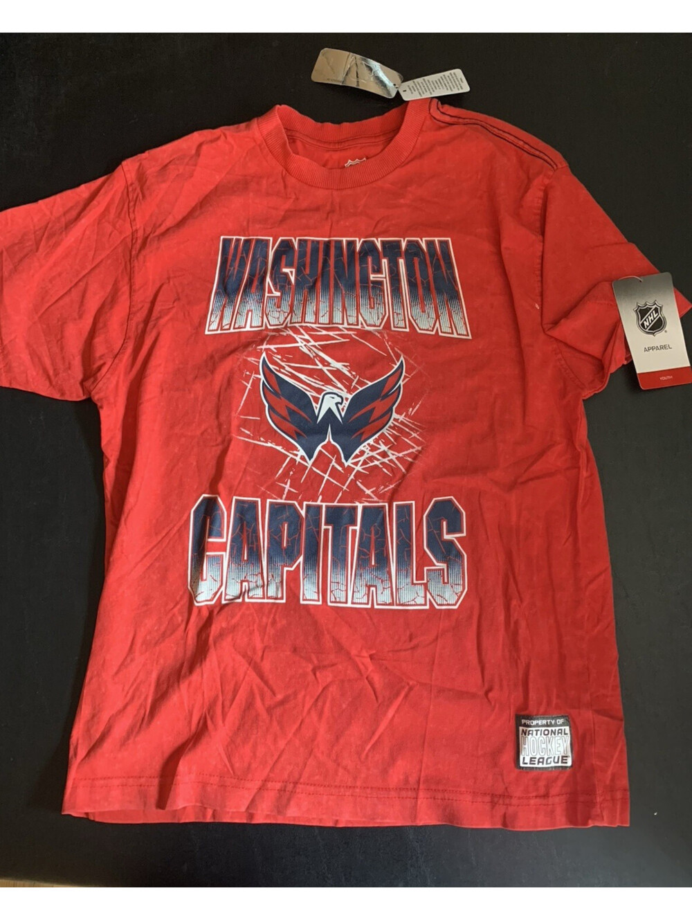 NHL Washington Capitals Red Graphic T-Shirt Size L Youth Officially Licensed